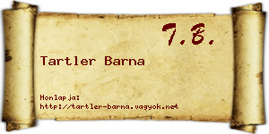 Tartler Barna névjegykártya