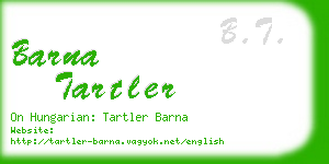 barna tartler business card